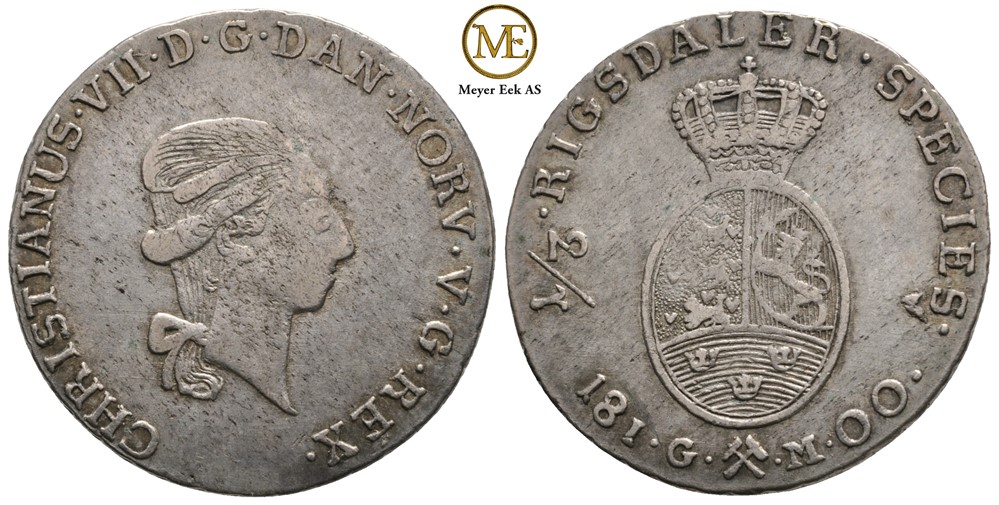 1/3 Speciedaler 1800 Christian VII. Kv.1/1+
