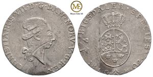 1/3 speciedaler 1802 Christian VII. Kv.1/1+