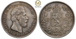 12 skilling 1865 Carl XV. Kv.1+