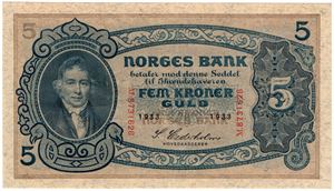 5 kroner 1933 M.8731626. Kv.01