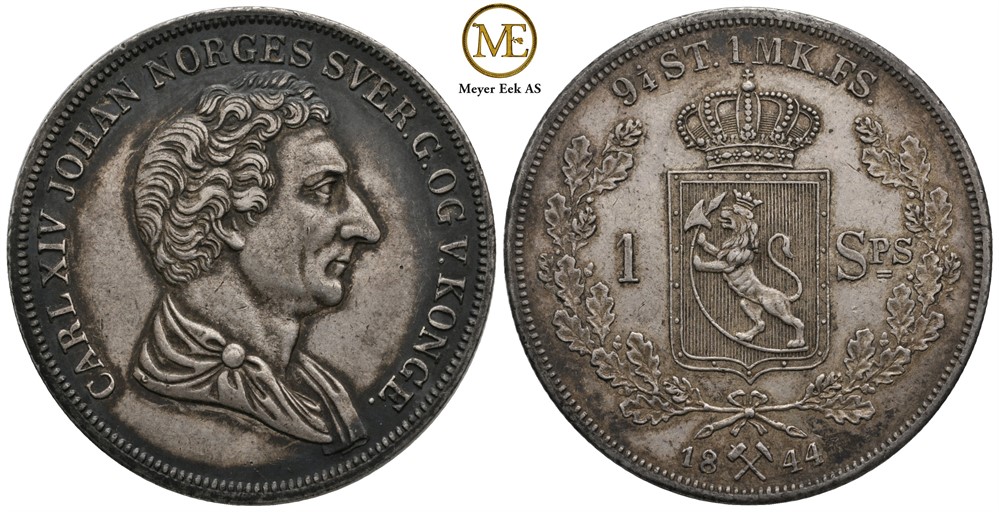 Speciedaler 1844 Carl XIV Johan. Kv.1+