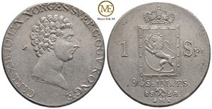 Speciedaler 1824 Carl XIV Johan. Kv.01