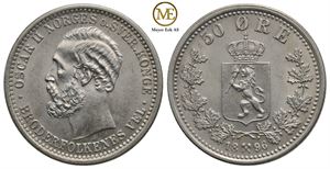 50 øre 1896 Oscar II. Kv.0