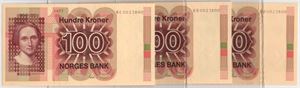 100 kroner 1977 Erstatningssedler.64 EPQ