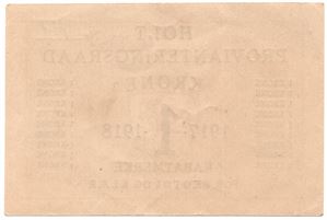 Rabattmerke Holt provianteringsraad. 1 krone 1917-1918. Kv.0/01