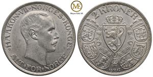 2 kroner 1917 Haakon VII. Kv.0/01