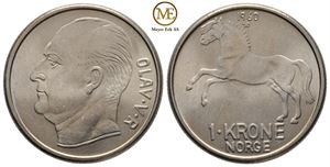 1 krone 1960 Olav V. Kv.0