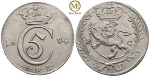 4 mark 1684 Christian V. Kv.1+