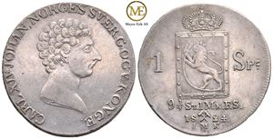 Speciedaler 1824 Carl XIV Johan. Kv.01