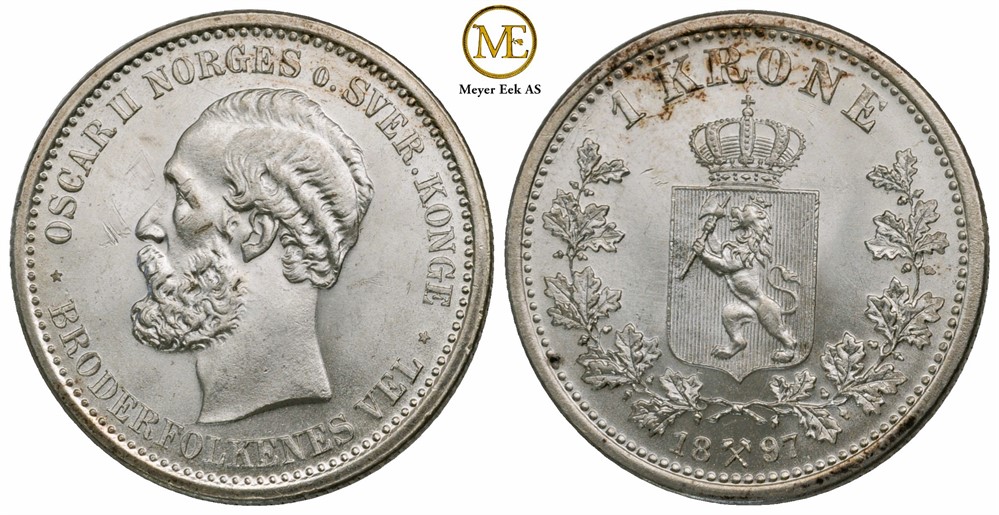 1 krone 1897 Oscar II. Kv.0