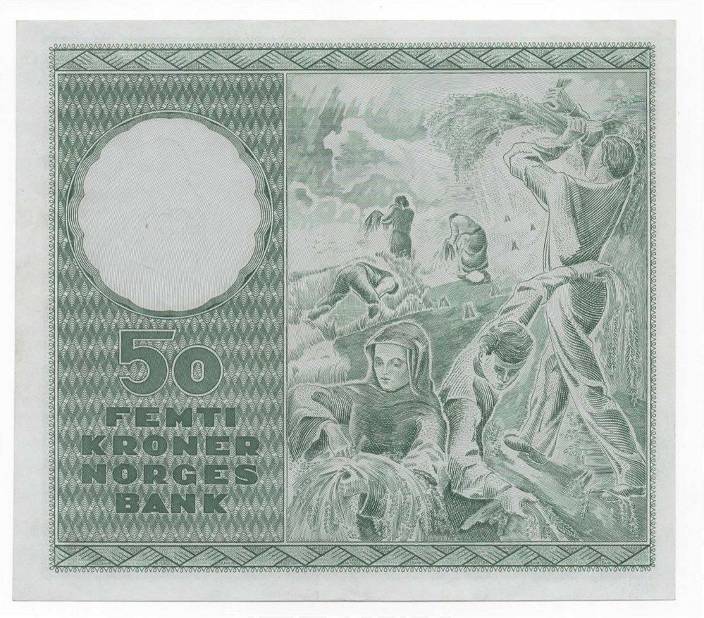 Norge 50 kroner 1957 C kv. 0/01