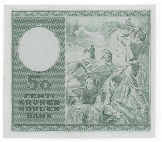 Norge 50 kroner 1957 C kv. 0/01