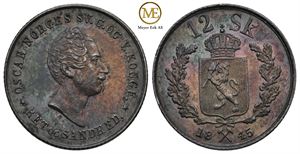 12 skilling 1845 Oscar I. Kv.0