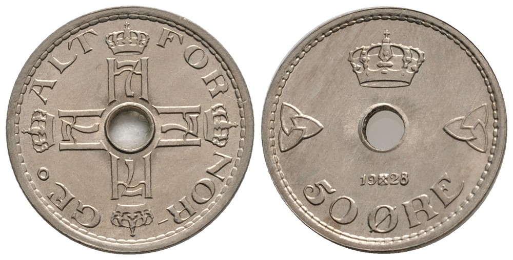 50 øre 1928 Haakon VII. Kv.0