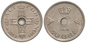 50 øre 1928 Haakon VII. Kv.0