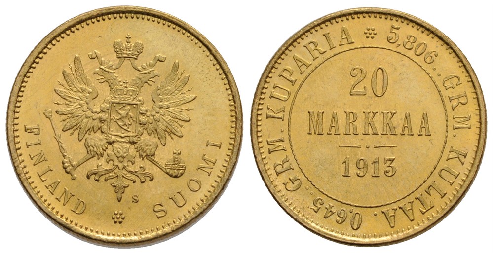 20 Markkaa 1913. Kv0/01
