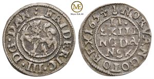 2 skilling 1654 Frederik III. Kv.1+
