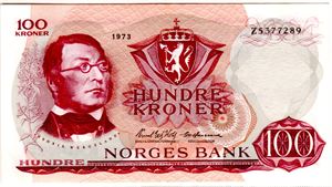 100 kroner 1973 Z 5-million erstatning Ex. Skilling 2016 Kv.1+/01