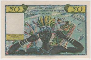 50 Francs 1956 Fransk-Vest Arika. Togo. Kv.01