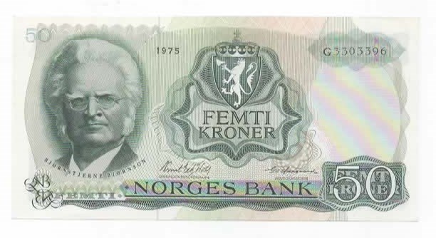Norge 50 kroner 1975 G kv. 0