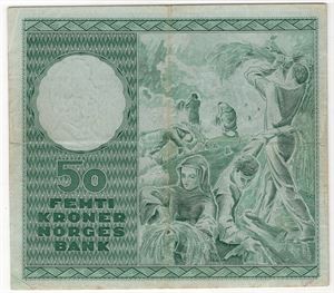 50 kroner 1964 Z. Erstatningsseddel. R seddel. Kv.1/1+