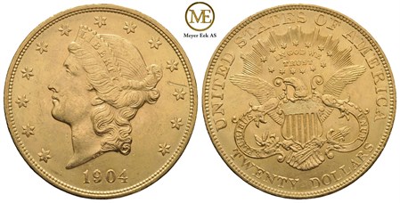 20 dollar 1904. Liberty head. Kv.01