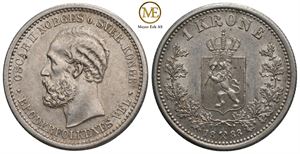 1 krone 1888 Oscar II. Kv.0/01