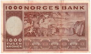 1000 kroner 1973 G.2005179 erstatningsseddel. Kv.1