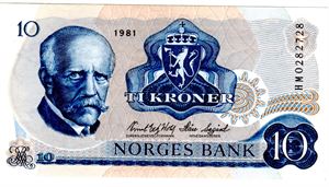 10 kroner 1981 HM erstatning Kv.0/01