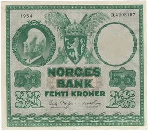 50 kroner 1954 B.4208197. Kv.1+