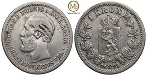 1 krone 1878 Oscar II. Kv.1