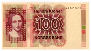 100 kroner 1980 AS ex. BMS 13.2.14