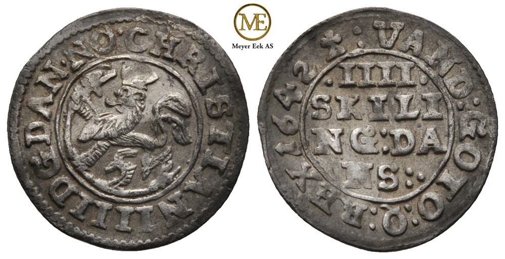 4 skilling 1642 Christian IV. NM.126. Kv.01