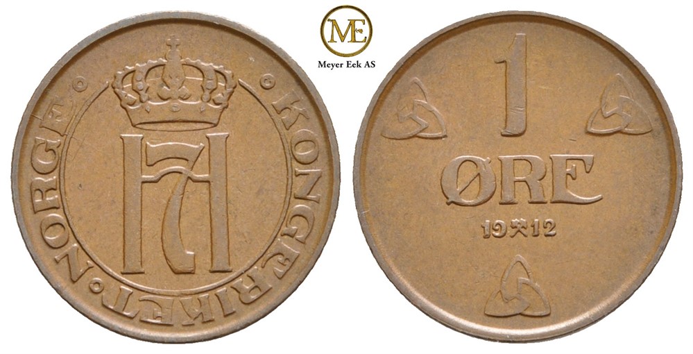 1 øre 1912 Haakon VII. Kv.0/01