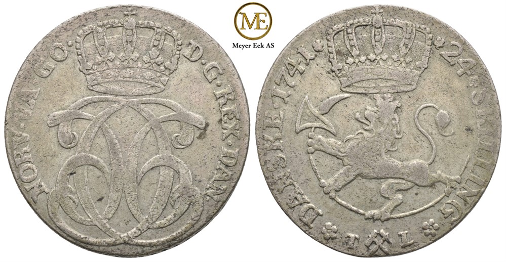 24 skilling 1741 Christian VI. Kv.1/1+