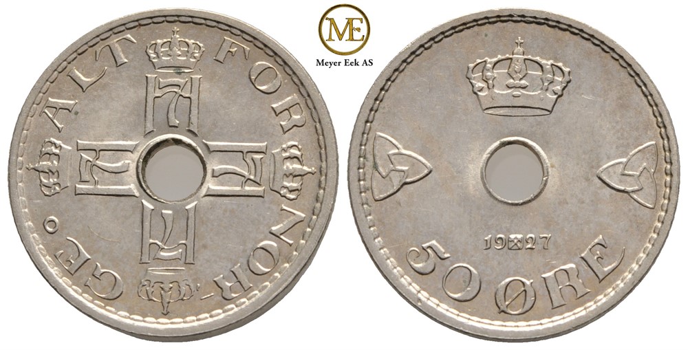 50 øre 1927 Haakon VII. Kv.0