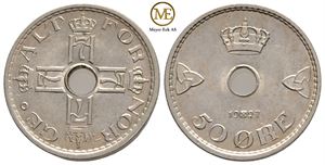 50 øre 1927 Haakon VII. Kv.0
