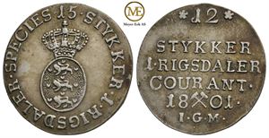 8 skilling 1801 Christian VII. Kv.1+