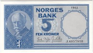 5 kroner 1962 J.6057810. 66 EPQ. Kv.0