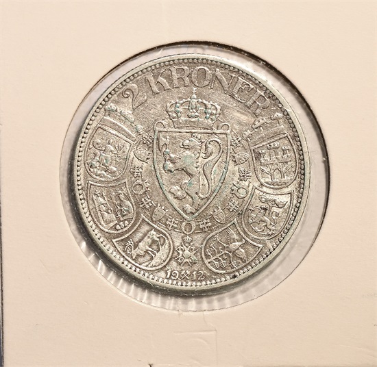 Norge 2 kroner 1912 kv. 1+