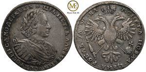 Rubel 1721 Peter I. Moskva. Kv.1+