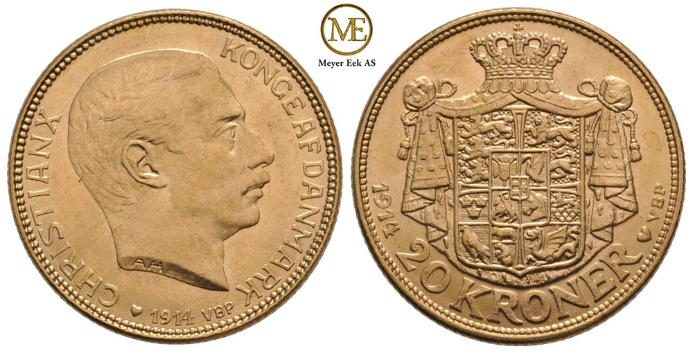 20 kroner 1914 Christian X. Kv.0/01