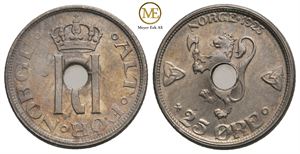 25 øre 1923 m/h Haakon VII. Kv.0