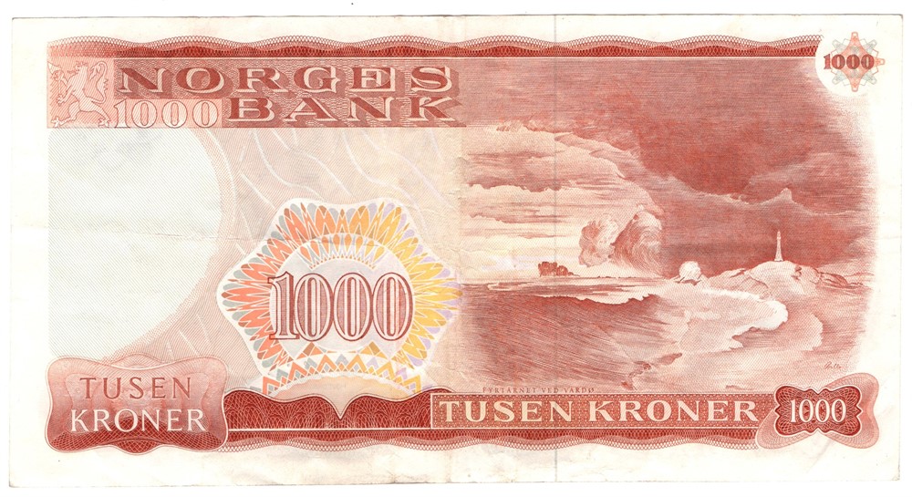 1000 kroner 1983 Z. Erstatningsseddel. Kv.1/1+