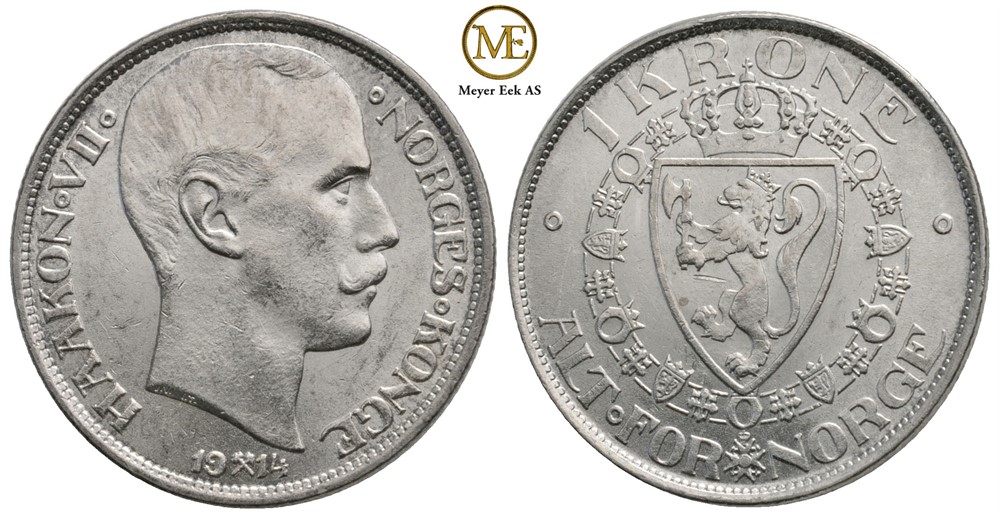 1 krone 1914 Haakon VII. Kv.0