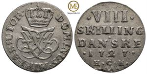 8 skilling 1727 Frederik IV. Kv.1+