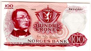 100 kroner 1966 E Kv.0