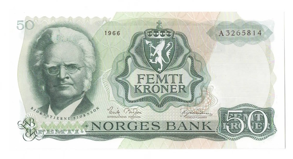 Norge 50 kroner 1966 A kv. 0