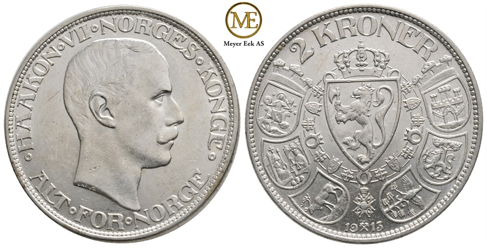 2 kroner 1913 Haakon VII. Kv.0/01
