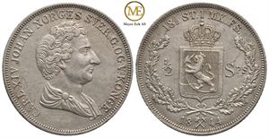 1/2 speciedaler 1844 Carl XIV Johan. Kv.01